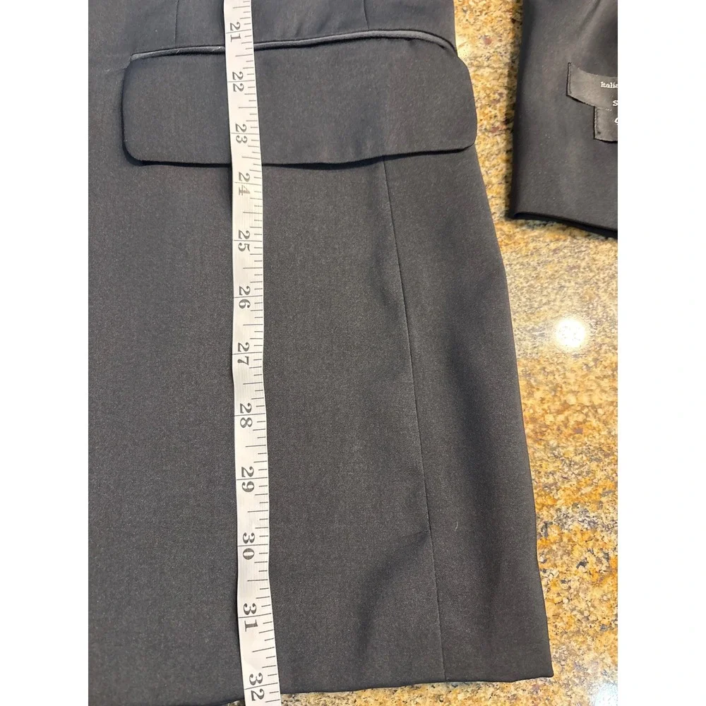 NWT Biani of Italy Mens Black Poly Wool Super 180s Blazer Jacket 44R Preppy